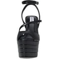 thumbnail image 2 of Steve Madden Larssa Black Stiletto Heel Ankle Strap Peep Toe Heeled Sandals (Black, 5.5), 2 of 5