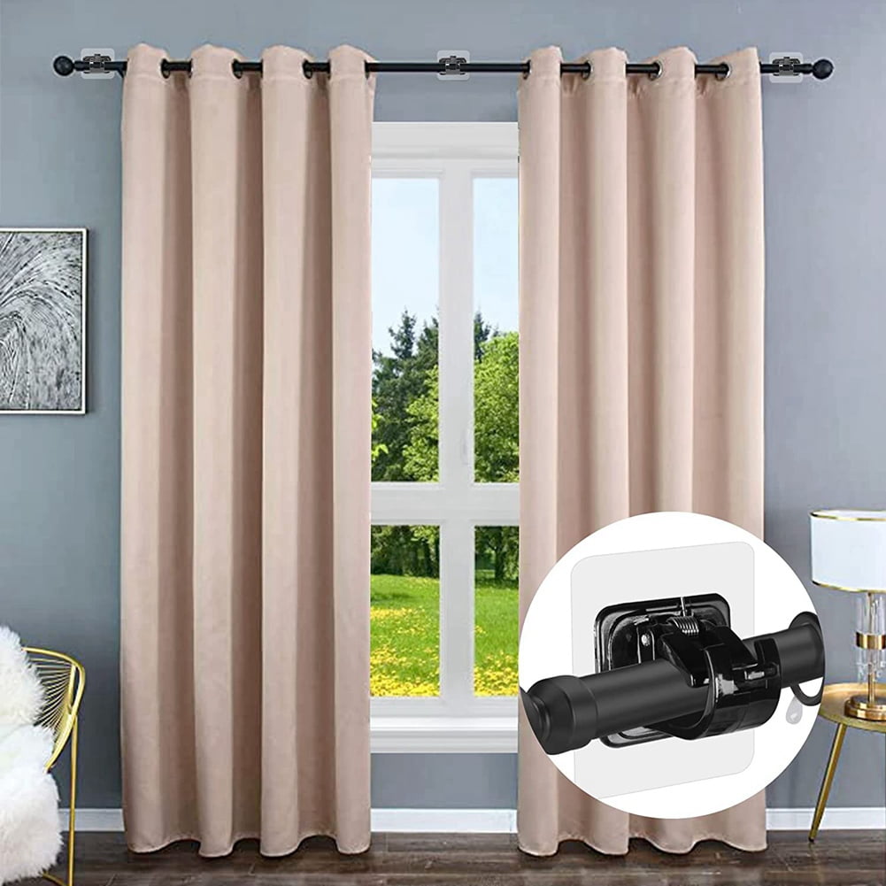 Jinsinto 20 Pcs Rideaux Crochets Adhésifs pour Tringle Rideau Crochet Autocollant Accroche Rideau Sans Percage pour Rideau Canne de Cuisine de Chambre de Salle de bain de Balcon