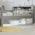 thumbnail image 5 of Twin Bed Frame for Kids, SHINPT Twin Size Bed Frame with Headboard Storage Rack, Storage Bed Frame with Two Under-Bed Drawers, Bed for Kids with three-Side Guardrails, White, Pink, Gray, Walnut, 5 of 9