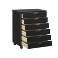 thumbnail image 3 of Craydon Six-Drawer Wide Roll Cart, Black, 3 of 8