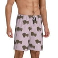 thumbnail image 2 of Tideii Dachshund Dog Puppy Print Men's Short Pajama Pants, Elastic Pocket Summer Pajama Pants Sleepwear, Lounge Pants-X-Large, 2 of 6