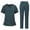 Dark Green-A#60706VV, variant on Women's Jogger Scrub Set 2 Piece Nurse Uniform Jogger Suit Stretch Top & Pants Solid Color Nurses Working Uniforms with Pocket Dark Purple XL