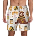 thumbnail image 2 of Picia Cute Bee Honey Jar Hive Bear pattern Mens Swim Trunks with Compression Liner Stretch Beach Shorts Quick Dry with Zipper Pockets No-Chafing Board Shorts-X-Large, 2 of 9
