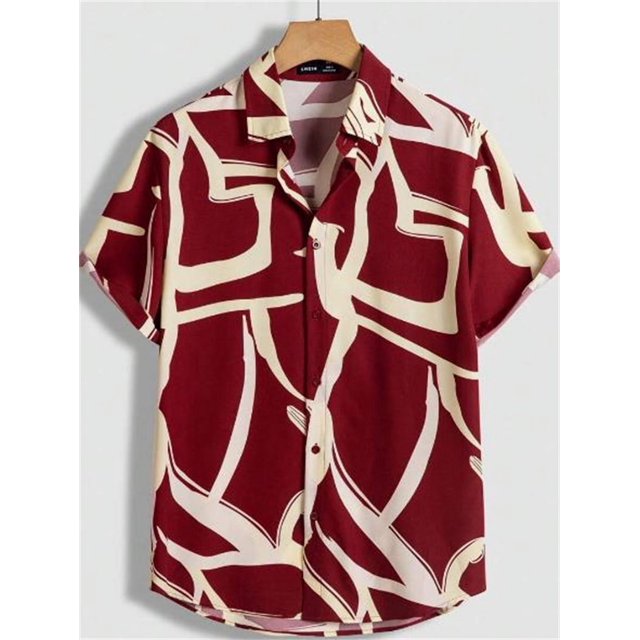Chemise de Plage Décontractée à Manches Courtes Hawaïenne pour Hommes Été