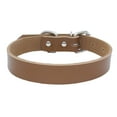 thumbnail image 1 of kurtrusly Cute Dog Kitten Pure Color Leather Cat Puppy Adjustable Buckle brown XS, 1 of 4