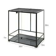 REPTIZOO Reptile Glass Extra-tall Terrarium with Double Hinge Door 36 x 18 x 36(100 Gallon)
