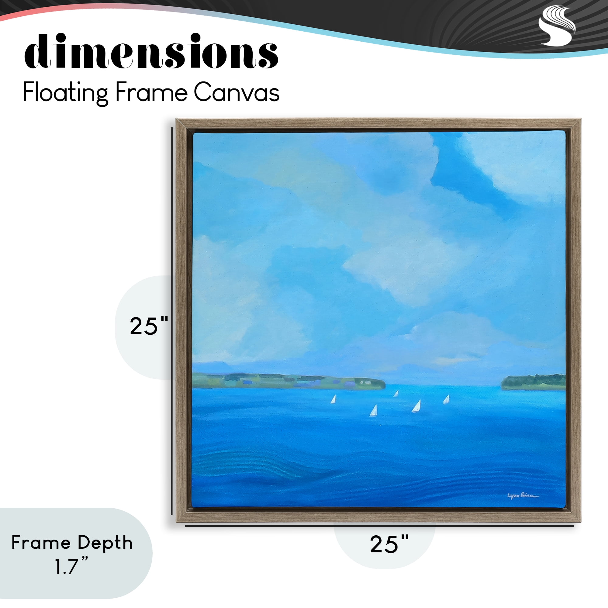 Stupell Industries A Perfect Day Seascape Brown Framed Floater Canvas Wall Art, design by Lynn Ericson Fine Art