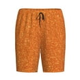 thumbnail image 4 of Wukai Orange Glitter Men’s Short Pajama Pants With Pockets Soft Sleep Pj Shorts for Men-Small, 4 of 6