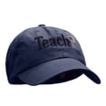 thumbnail image 5 of Teach Embellished Phrase Embroidered Unstructured Cotton Twill Cap - Navy OSFM, 5 of 5