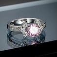 thumbnail image 7 of 8*8mm Women's Pink Cubic Zircon 925 Silver Fashion Jewelry Ring Size 6-10, 7 of 7