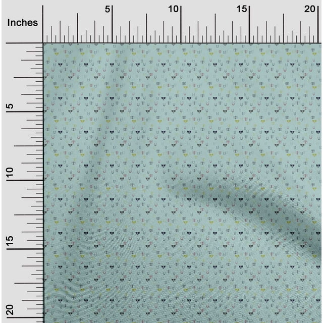 oneOone Viscose Jersey Light Blue Fabric Animal Face Cartoon Craft Projects Decor Fabric Printed By The Yard 60 Inch Wide