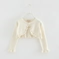 thumbnail image 3 of GYRATEDREAM Kids Girls Cardigan Sweaters Toddler Long Sleeve Cable Knitted Cropped Sweater Button Closure Tops for 1-8Y White, 3 of 8