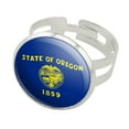 thumbnail image 1 of Oregon State Flag Silver Plated Adjustable Novelty Ring, 1 of 3