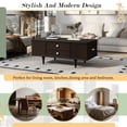thumbnail image 5 of Rectangular Coffee Table with Storage Drawers Mid-Century Modern Center Table for Living Room, 5 of 9