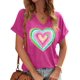 thumbnail image 1 of Camisas de San Valentín para mujer: camisetas estampadas con cuello en V de San Valentín, mangas cortas, camisas con estampado de corazones, 1 of 6