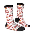 thumbnail image 3 of Uemuo Fire Truck Pattern Women's Crew Socks, Soft Durable Breathable Moisture-Wicking with Odor Control Cotton socks, 3 of 9