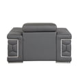 thumbnail image 4 of Titan Furnishings 38" Modern Genuine Italian Leather Chair in Dark Gray, 4 of 14