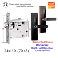 thumbnail image 2 of Door Lock, Tuya Electronic Lock Smart Door Lock Fingerprint Lock Password IC Card Key USB Charge For Smart Home ,Easy to Install, 2 of 6