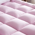 thumbnail image 5 of ANMINY Mattress Topper King Bed Topper Pillow Top Mattress Topper for Back Pain Down Alternative Fill Quilted Fitted Protector, Pink, 5 of 6