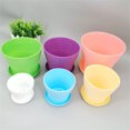 thumbnail image 5 of Tutuviw 8 Pcs Plastic Planters Indoor Flower Plant Pots, Mini Flower Seedlings Nursery Pot / Planter / Flower Pot with Pallet, Modern Decorative Gardening Containers (Size M ), 5 of 7