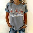 thumbnail image 2 of Lkhaha 250th Anniversary Patriotic T Shirts for Women 4th of July Denim Collar Short Sleeve Casual Crew Neck Glitter Sequin Loose Fit Tops&nbsp;Grey XXXL, 2 of 4