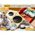 thumbnail image 2 of 110V US Plug Mug Warmer with Waterproof Glass Panel, 55.11 Inch Long Cord, 1-12H Timer, 104-140°F Adjustable Temperature, 18W Coffee Tea Candle Wax Heater for Desk, Black, Flat Bottom Cup Compatible, 2 of 6