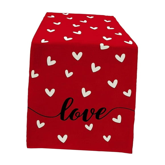 de mesa para el día de San Valentín, decoración de mesa de comedor, mantel de fibra de poliéster de 72 pulgadas para boda, cumpleaños, fiesta , estilo E Macarena Camino de mesa