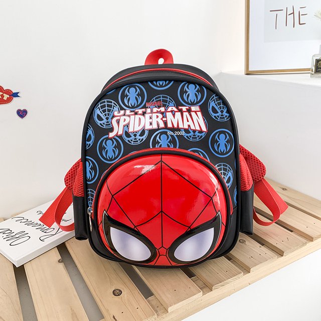 Nuevo Mochila para niños de Spiderman Marvel, mochilas escolares de dibujos animados estéreo 3D de superhéroe para niños