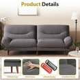 thumbnail image 4 of Furmax Futon with Five Angles Adjustable Armrests and Adjustable Backrest Futon Sofa Couch for Small Spaces Living Room Office,Gray, 4 of 7