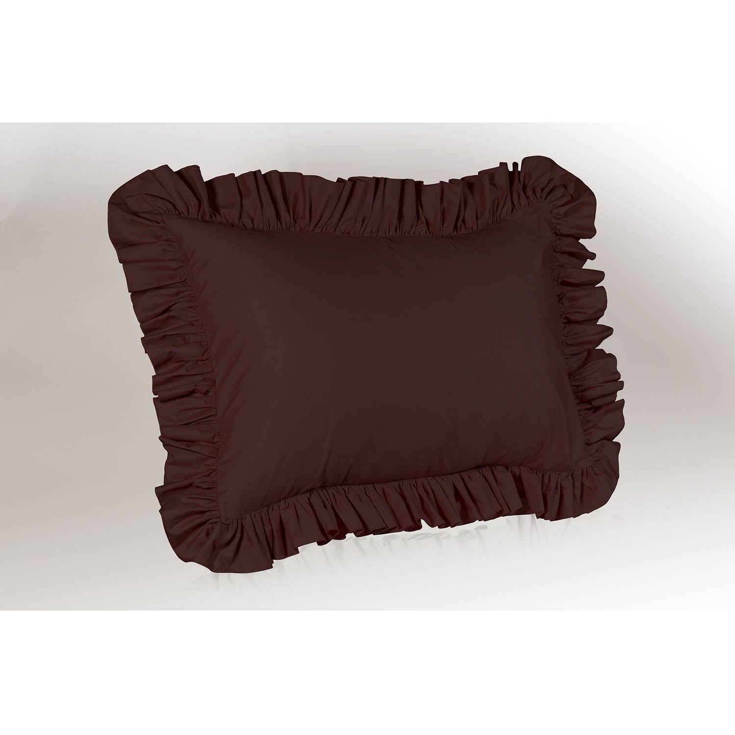 Ruffle Pillow case Standard Pillow sham (Burgundy), Ruffle Pillow