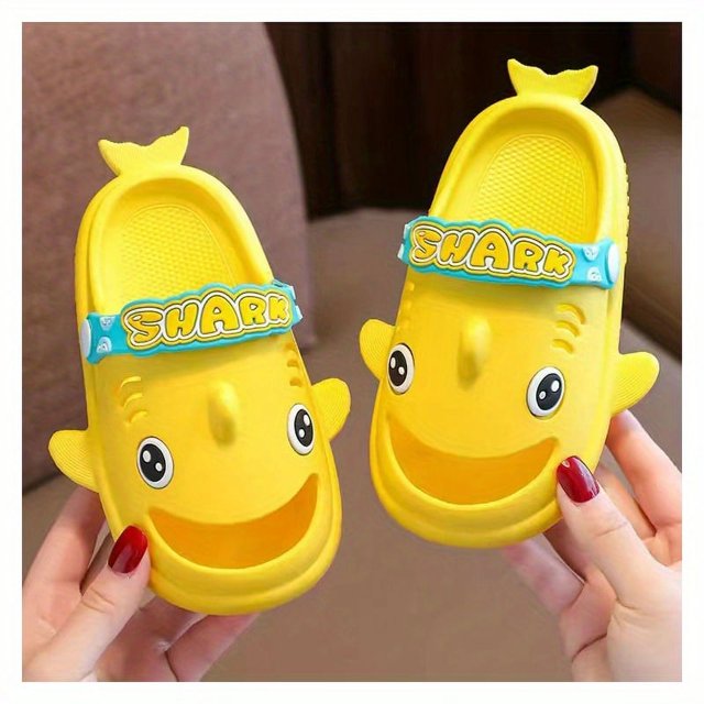 Stylish Fish-Design Slides Slippers for Kids - Soft-Soled Anti-Slip Indoor Shoes for Boys & Girls