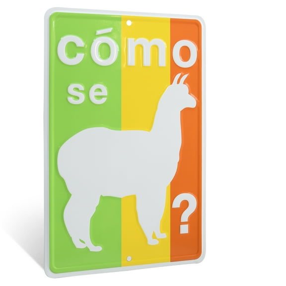 Como Se Llama Sign Metal Wall Art for Home Office Classroom Man Cave Room Decor