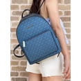 thumbnail image 2 of Michael Kors Adina Medium Backpack Dark Chambray Blue Mk Leather Pvc Logo, 2 of 4