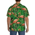 thumbnail image 5 of Xecao offers the Flamingo for Men's Casual Short-sleeved Shirt, a button-up collared shirt with a pocket, perfect for beach vacations and yacht travel in the X-Large size., 5 of 7