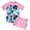 Pink Palm Tree, variant on Girls Rash Guard Swimsuit Set Short Sleeve UPF 50+ 2 Pieces Bathing Suit 5-6 Years