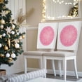 thumbnail image 3 of Christmas Snowflakes Chair Covers Set of 6 Pink Abstract Textures Chair Back Covers Stretch Removable Washable Slipcovers Protector for Dining Room Kitchen Party Decor, 3 of 5