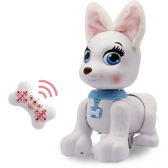 Remote Control Dog Voice Control Corgi Puppy, RC Robotic Interactive Intelligent Walking Doggy Dancing Programmable Robot Toys, Electronic Pets with Sound for Kids Age 6, 7, 8, 9, 10 Year Old