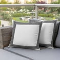 thumbnail image 5 of Pack of 2 Outdoor Pillow Covers 18x18 Inch Waterproof White Greek Key Throw Pillow Covers,Decorative Couch Pillow Shams Protectors Geometric Greece Ancient Farmhouse Geo Patio Cushion Pillowcases, 5 of 8