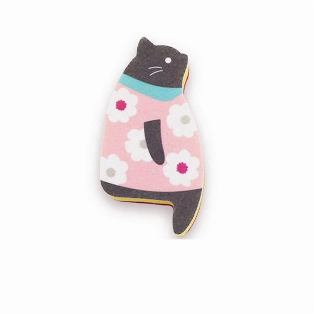 1 esponja de limpieza de cocina de estilo japonés, linda esponja for lavar platos con forma de gato de dibujos animados.