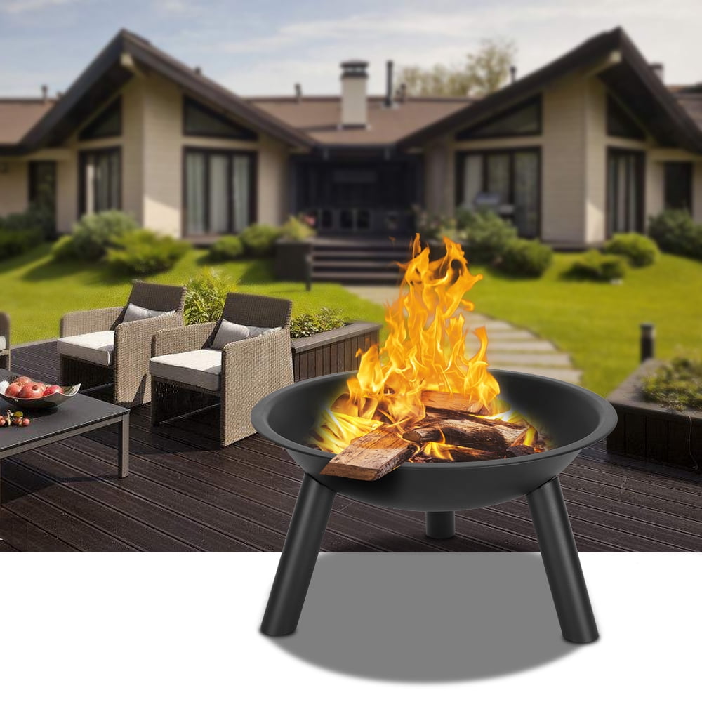 22 Wood Burning Fire Pit Portable Fire Pits Bowl With Iron Construction 3 Legs Outdoor Wood Burning Fire Pit For Backyard Terrace Patio Camping Upgrade Fire Pit 22 X22 X12 4 Black Q7453 Walmart Com