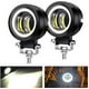thumbnail image 1 of Pair 3 Round LED Fog Lights DRL Angel Eyes 6000K 80W 8000lm 10-80V DC Led Project White SUV Motorcycles IP68 Waterproof Adjustable Mounting Brackets, 1 of 5