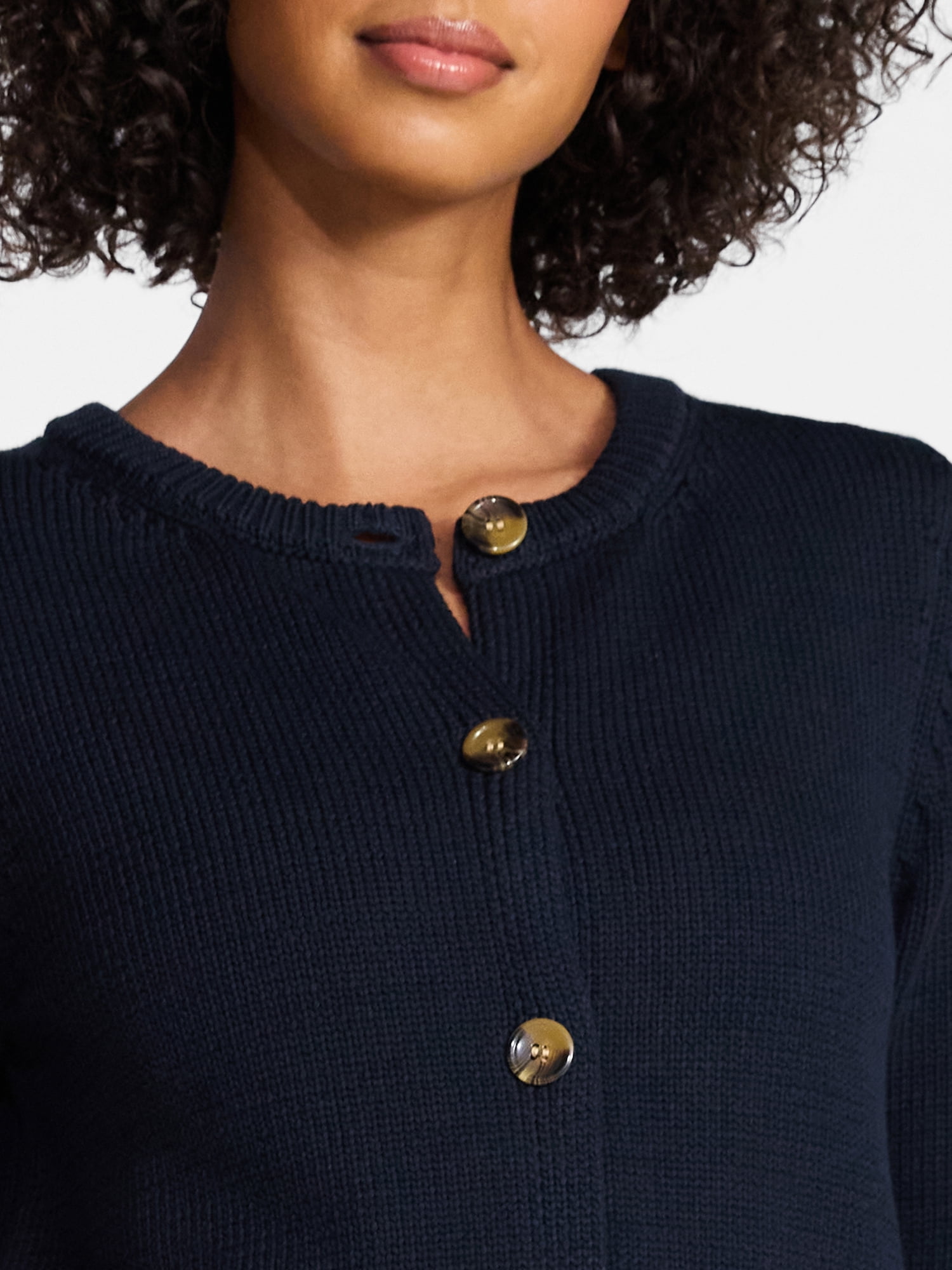 Time and Tru Women's Button Front Cardigan Sweater, Midweight, Sizes XS-XXXL