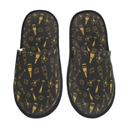 Balery Bottles Slient Indoor Furry Fleece Comfort House Shoes Soft Non-Slip Home Shoes Cotton slippers House Slippers-- Medium