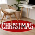 thumbnail image 4 of Merry Christmas Round Area Rug 3.3Ft Washable Circle Rugs for Dining Room Table, Winter Xmas Red Modern Art Non-Slip Carpet Floor Mats Indoor Outdoor Carpet Runner Aesthetic Home Decor, 4 of 8
