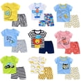 thumbnail image 2 of Conjunto de manga corta para niños Pantalones cortos de manga corta para bebés Ropa de verano para bebés Camiseta de algodón con cuello redondo, 2 of 6