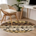 thumbnail image 4 of Round Rugs 3Ft, Cute Dog Claws Round Area Rug Washable Indoor Throw Carpet, Farmhouse Brown Wooden Grain Puppy Pawprints Small Non Slip Circle Rug for Bedroom Living Room Home Decor Aesthetic, 4 of 8