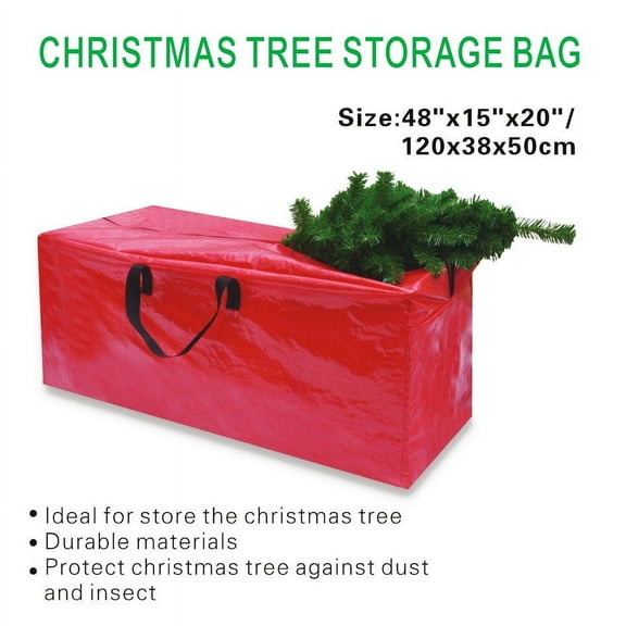 Heavy Duty Large Artificial Christmas Tree Bag For Clean Up Holiday RED