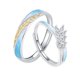 thumbnail image 1 of RV 1 Anillo de pareja feliz Anillo de pareja Anillo de plata de ley S925 Sailing Electrónica, 1 of 5