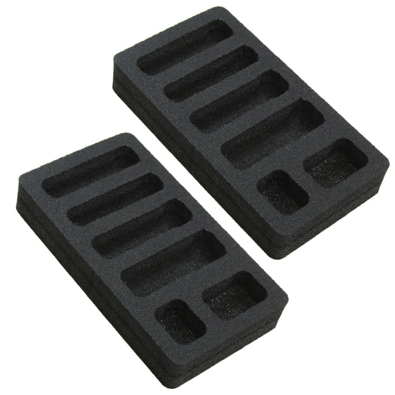 Polar Whale 2 Coin Organizer Trays Insert for Desktop or Drawer Quarters Nickels Dimes Pennies and More Holder Office Home Waterproof Washable 6.3 x 3.5 x 1 inches 6 Compartments Black