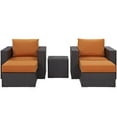 thumbnail image 4 of Modway Convene 5 Piece Outdoor Patio Sectional Set in Espresso Orange, 4 of 7